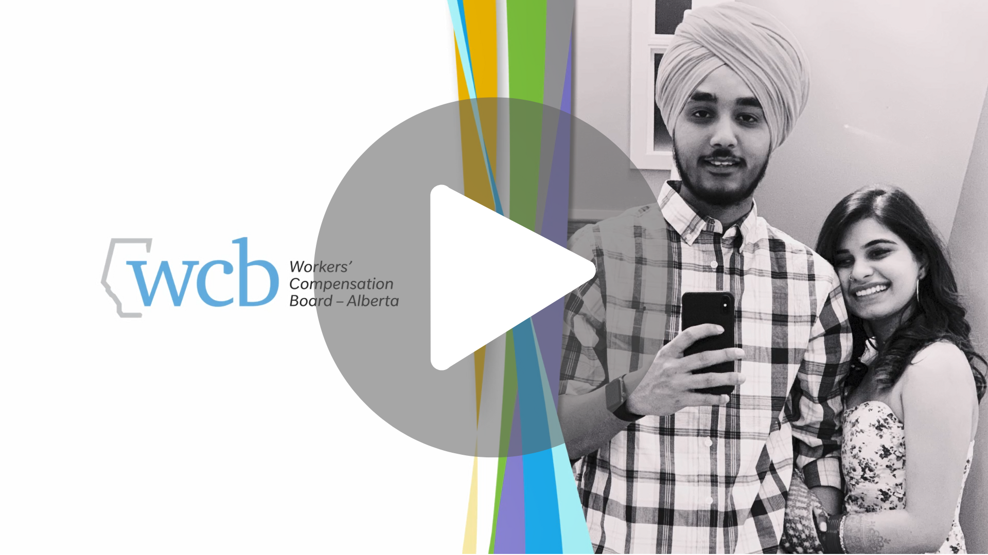 A video thumbnail shows a young couple at their wedding.