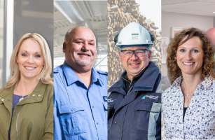 Industrial workers being safe